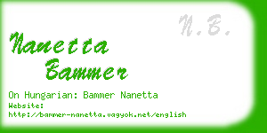 nanetta bammer business card